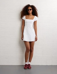 AE Cap-Sleeve Tie-Back Mini Dress
