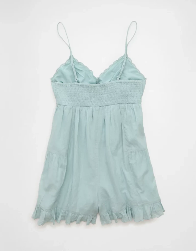 Barboteuse nuisette en dentelle à nervures AE