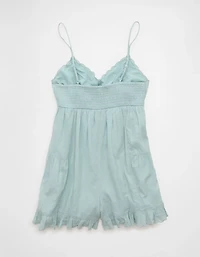 Barboteuse nuisette en dentelle à nervures AE