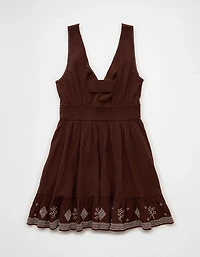 AE Babydoll V-Neck Embroidered Mini Dress