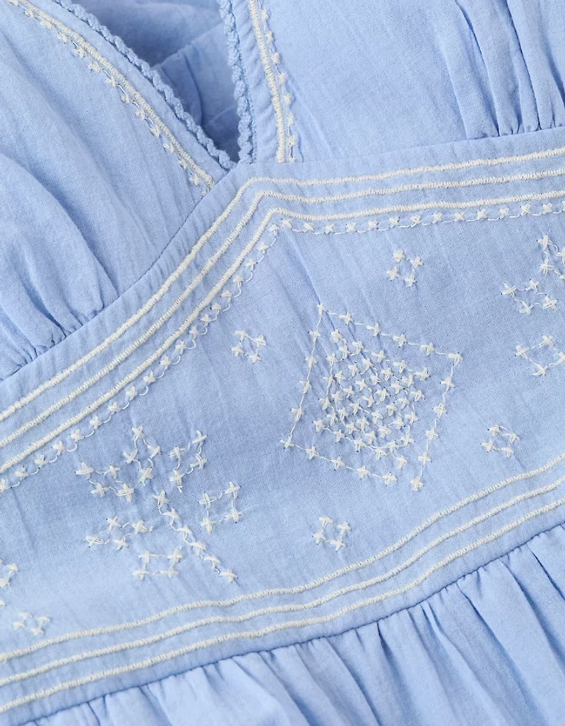 AE V-Neck Embroidered Mini Dress