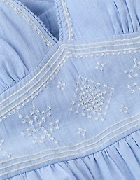 AE V-Neck Embroidered Mini Dress