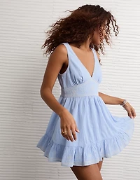 AE V-Neck Embroidered Mini Dress