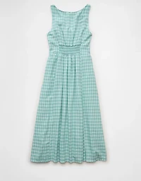 Robe mi-longue à boutons en mélange de lin AE