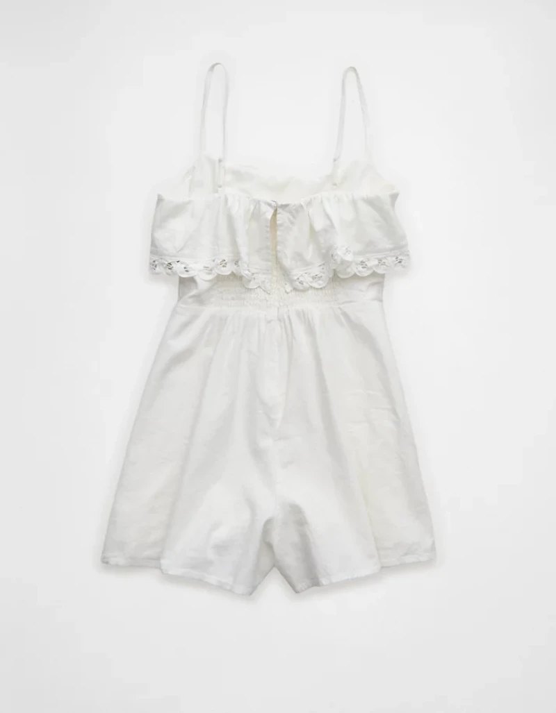 AE Ruffle Lace Trim Romper