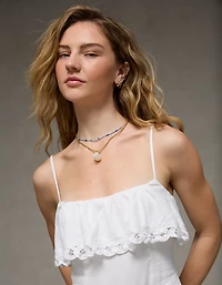 AE Ruffle Lace Trim Romper