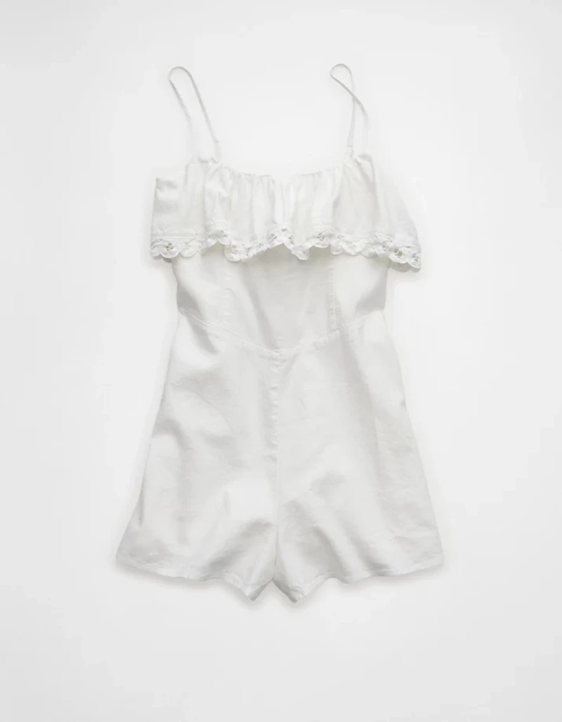 AE Ruffle Lace Trim Romper