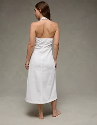 AE Denim Halter Midi Dress