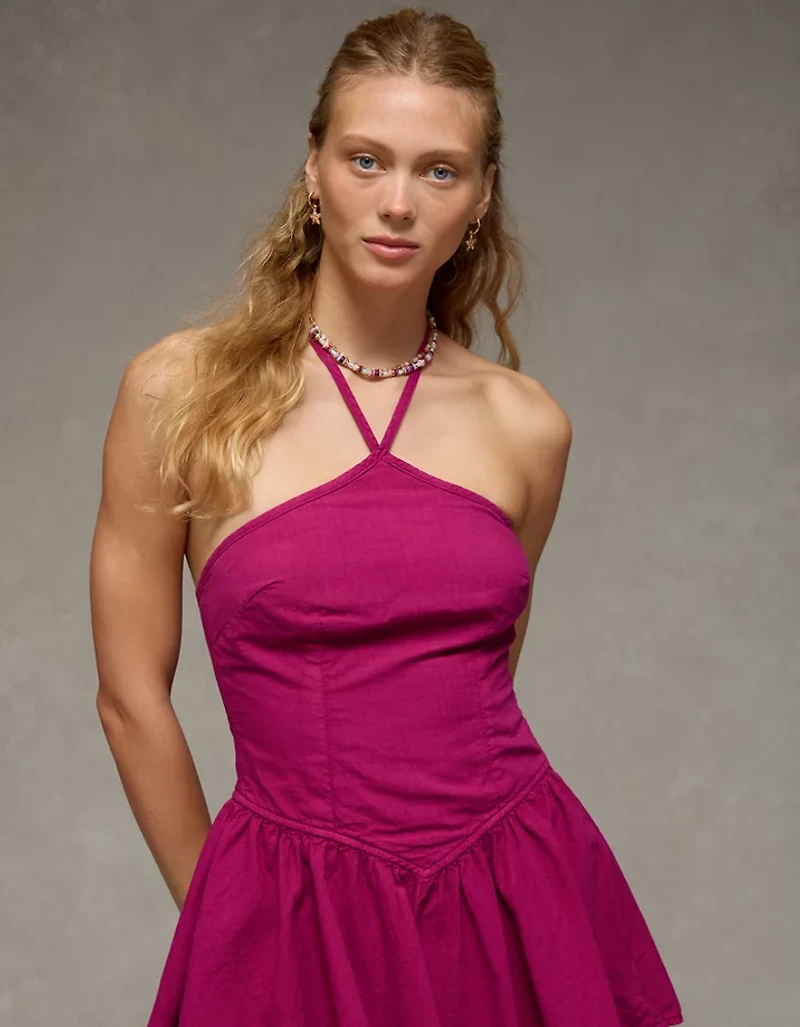 AE Denim Halter Mini Dress