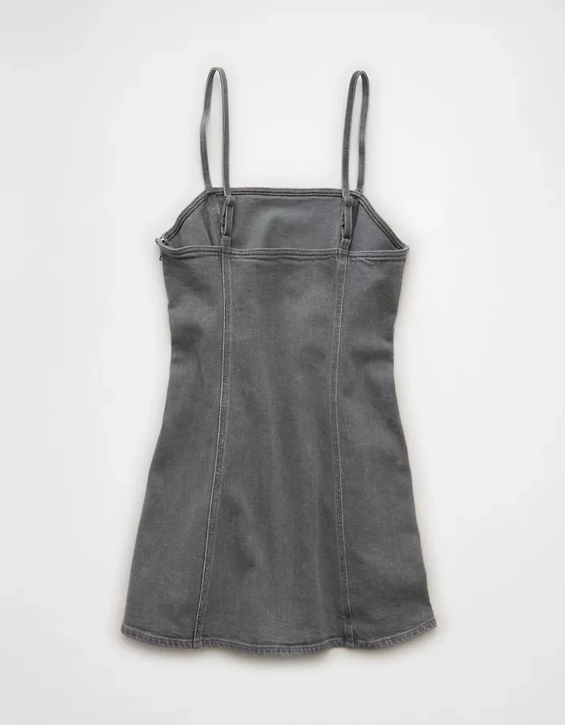 AE Square Neck Denim Mini Dress