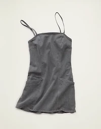 AE Square Neck Denim Mini Dress