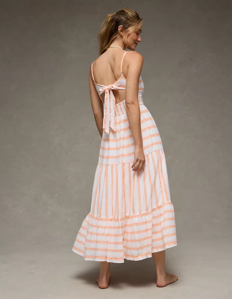 AE Striped Corset Midi Dress