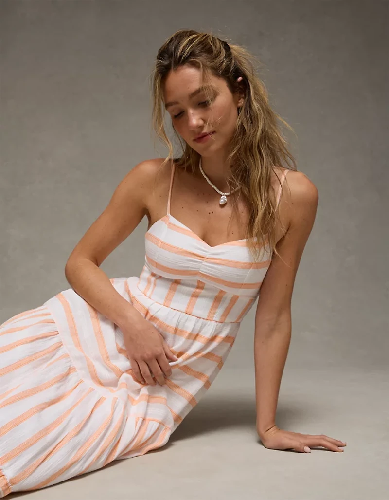 AE Striped Corset Midi Dress