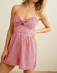 AE Tie-Front Smocked Bodice Romper