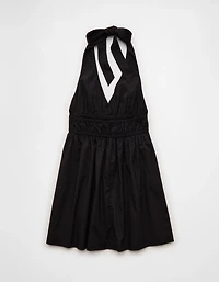 AE V-Neck Tie-Front Halter Mini Dress