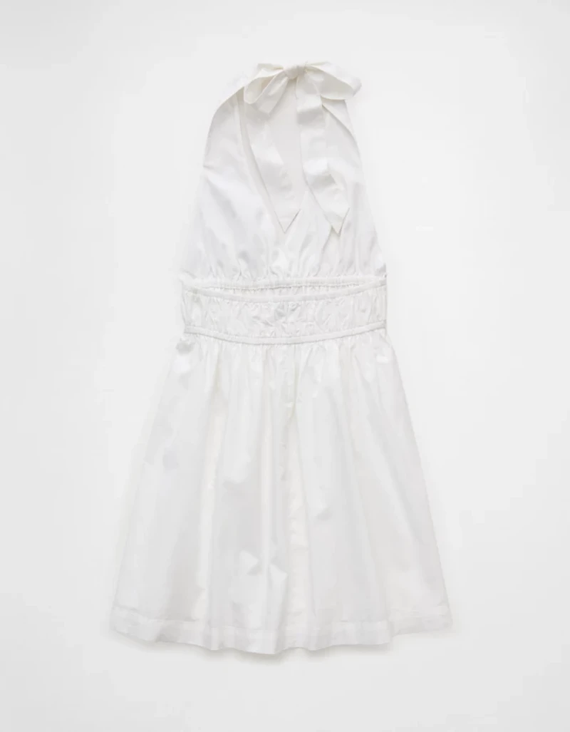 Minirobe dos nu à encolure en V attachée l’avant AE
