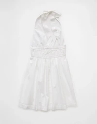 Minirobe dos nu à encolure en V attachée l’avant AE