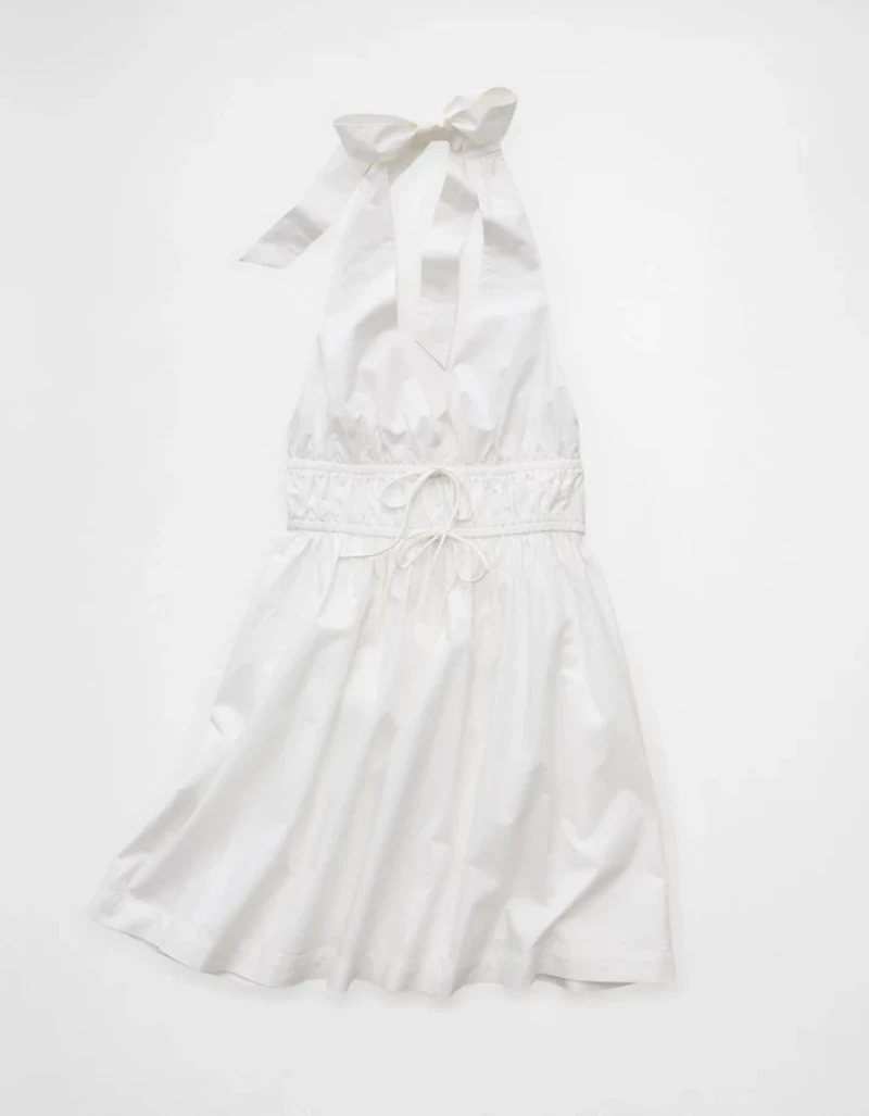 Minirobe dos nu à encolure en V attachée l’avant AE