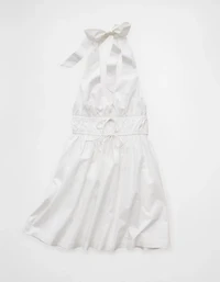 Minirobe dos nu à encolure en V attachée l’avant AE