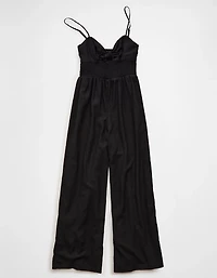 AE Tie-Front Smocked Jumpsuit