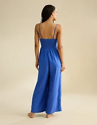 Combinaison-pantalon à smocks et nouée l’avant AE