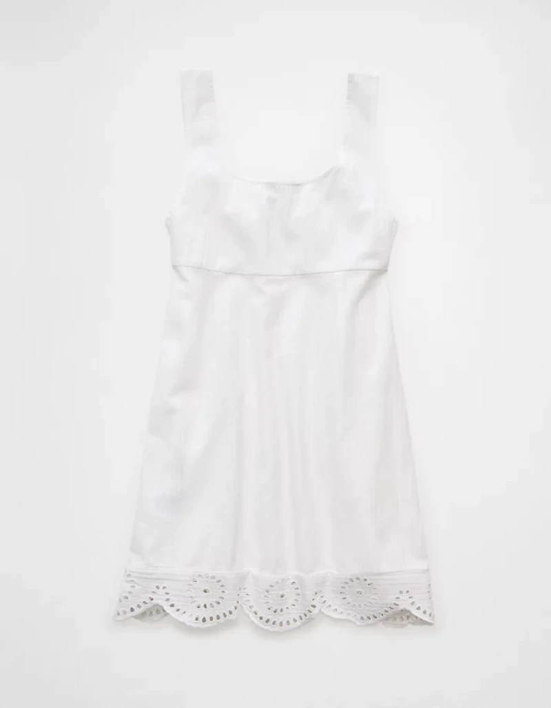 AE Scoop Neck Embroidered Mini Dress