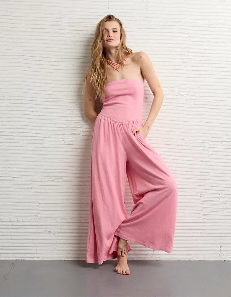 Combinaison-pantalon à jambe évasée et taille en V Sunchaser AE