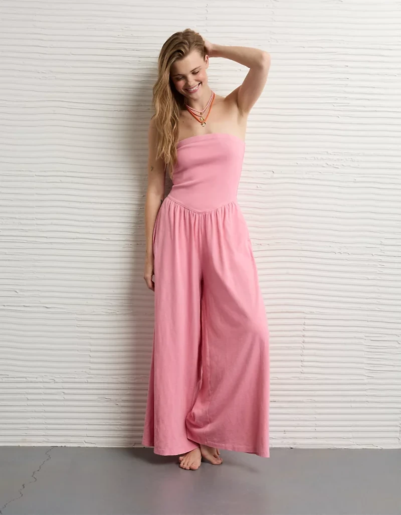 Combinaison-pantalon à jambe évasée et taille en V Sunchaser AE