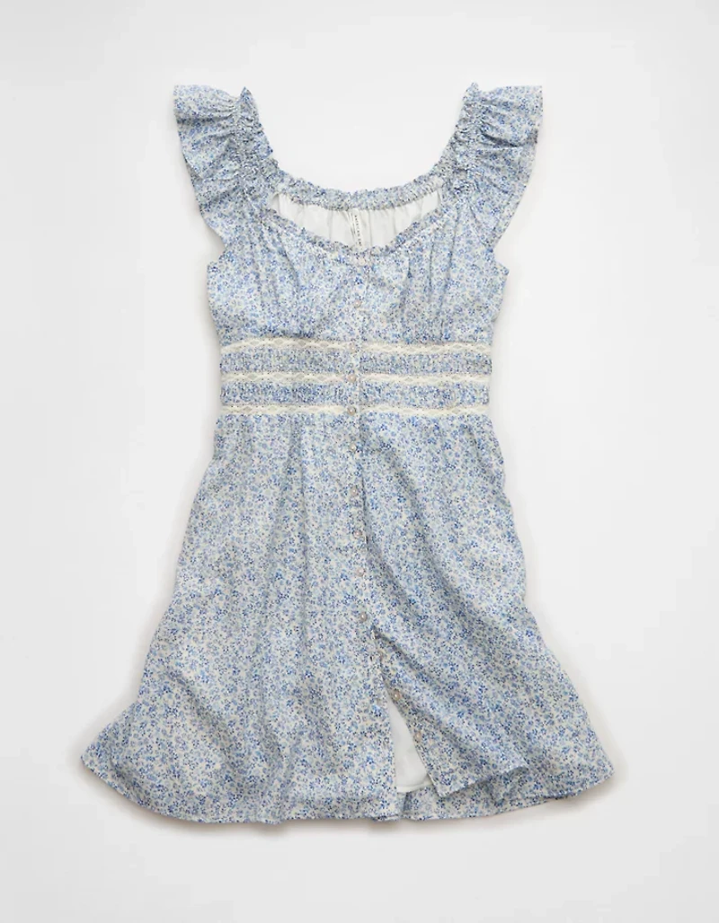 AE Babydoll Button-Up Mini Dress