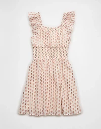AE Babydoll Short-Sleeve Button-Up Mini Dress