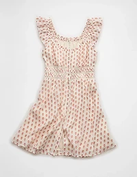 AE Babydoll Short-Sleeve Button-Up Mini Dress
