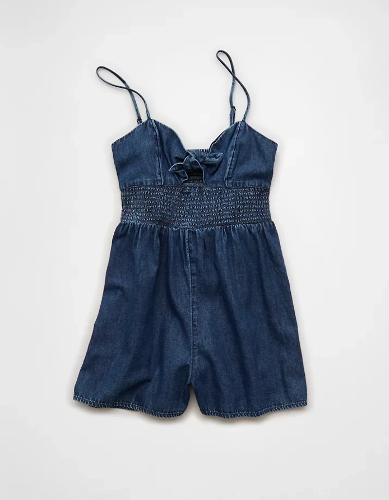 AE Tie-Front Smocked Bodice Romper