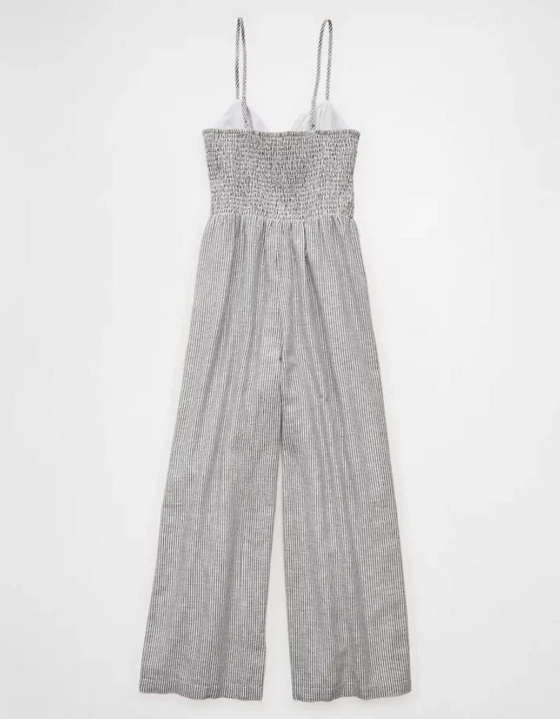 Combinaison-pantalon à smocks et nouée l’avant AE