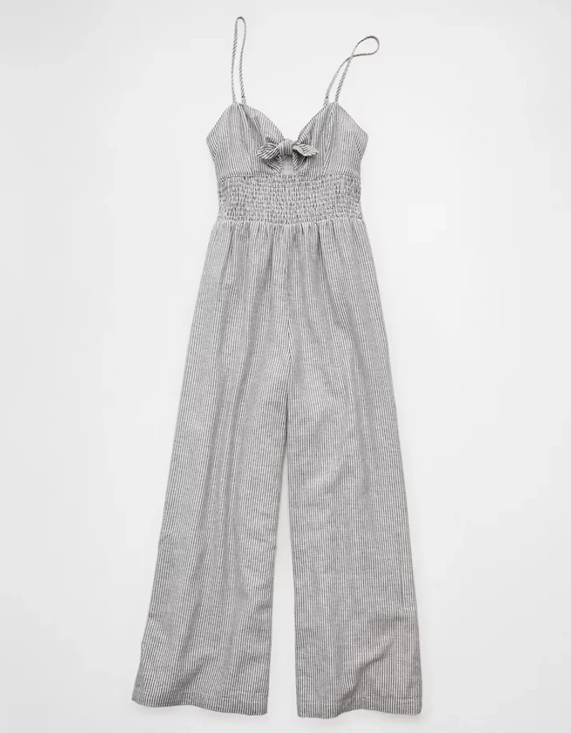 Combinaison-pantalon à smocks et nouée l’avant AE