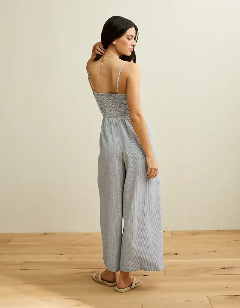 Combinaison-pantalon à smocks et nouée l’avant AE