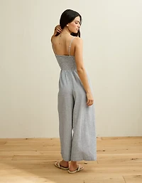 Combinaison-pantalon à smocks et nouée l’avant AE