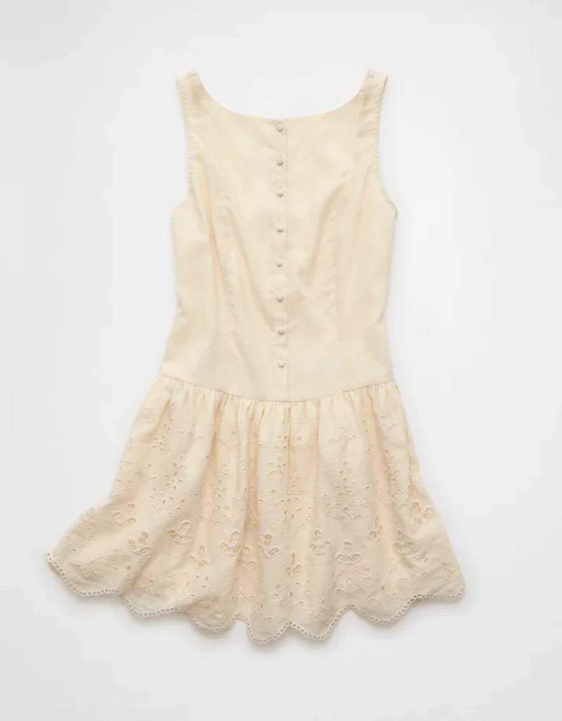 AE Buttoned Lace Mini Dress