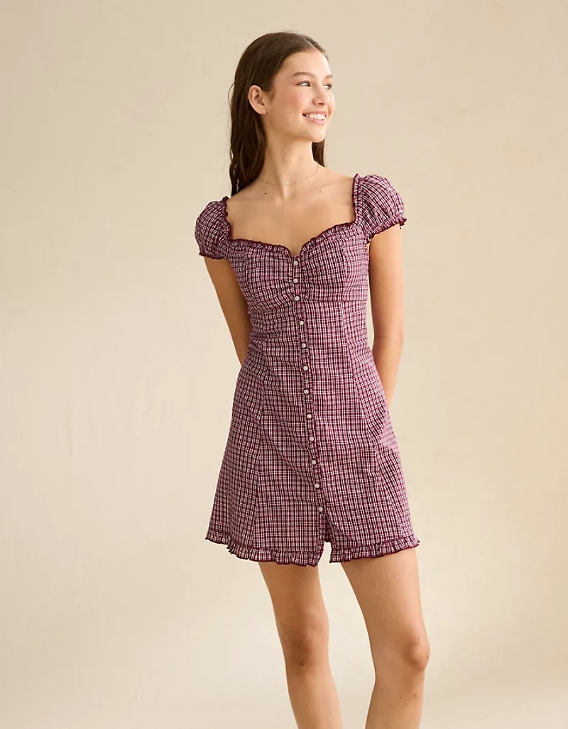 AE Sweetheart Button-Up Mini Dress