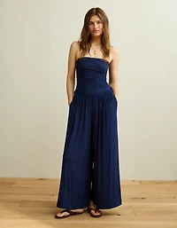 AE Strapless Side-Tie Knit Jumpsuit