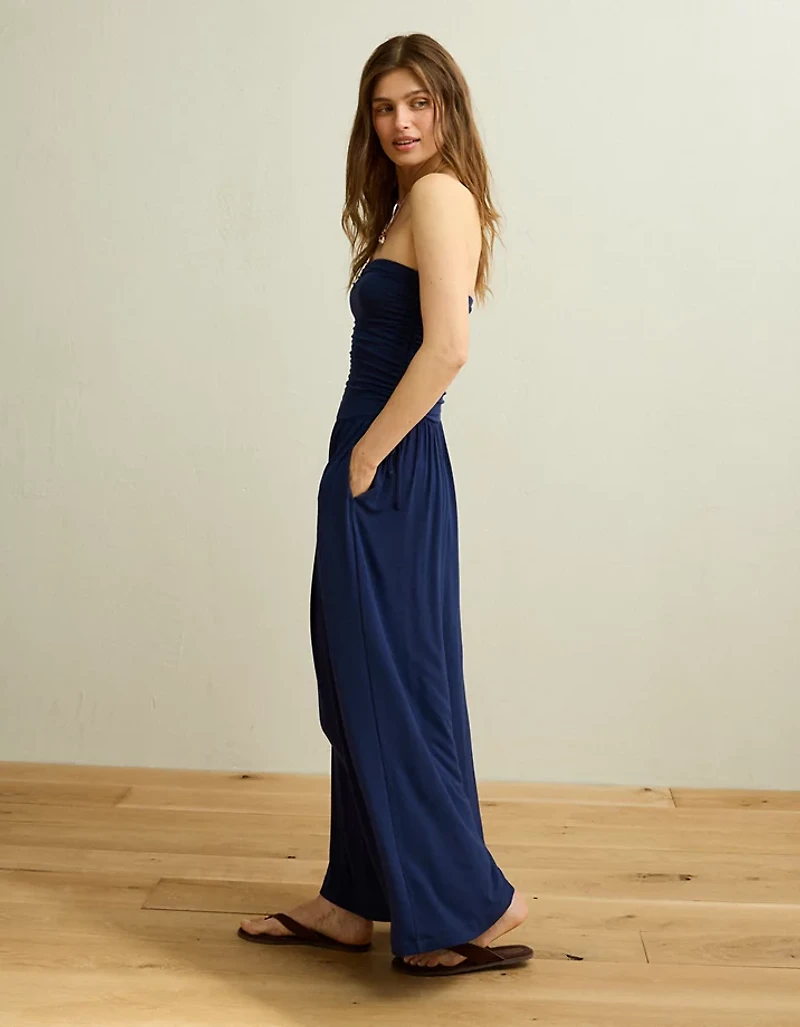 AE Strapless Side-Tie Knit Jumpsuit