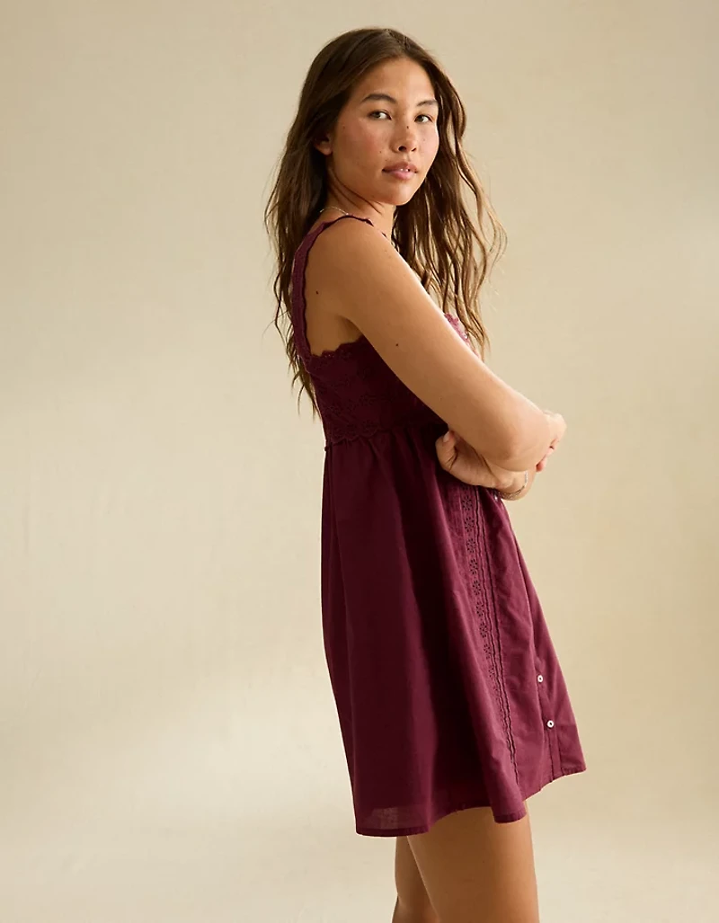 AE Embroidered Babydoll Mini Dress