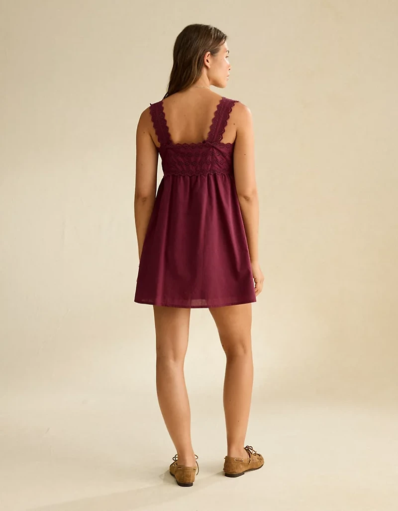 AE Embroidered Babydoll Mini Dress