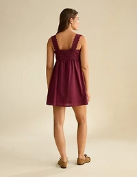 AE Embroidered Babydoll Mini Dress