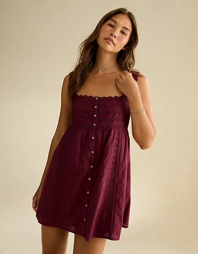 AE Embroidered Babydoll Mini Dress