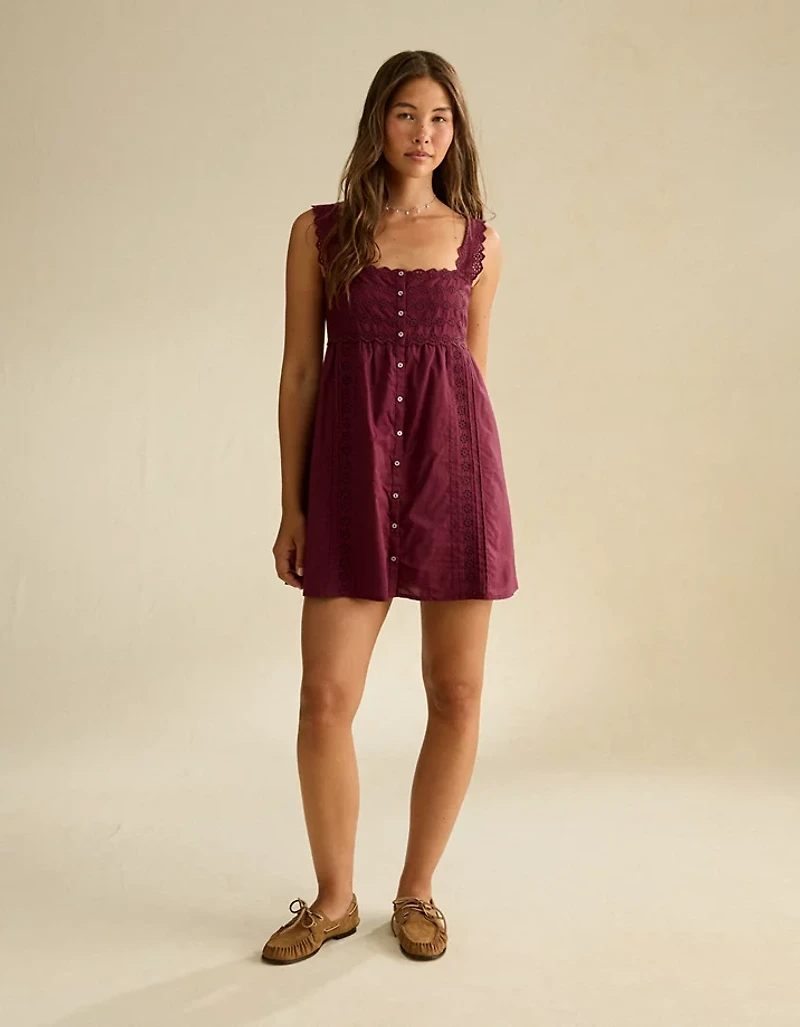 AE Embroidered Babydoll Mini Dress