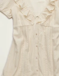 AE V-Neck Ruffle Collar Mini Dress