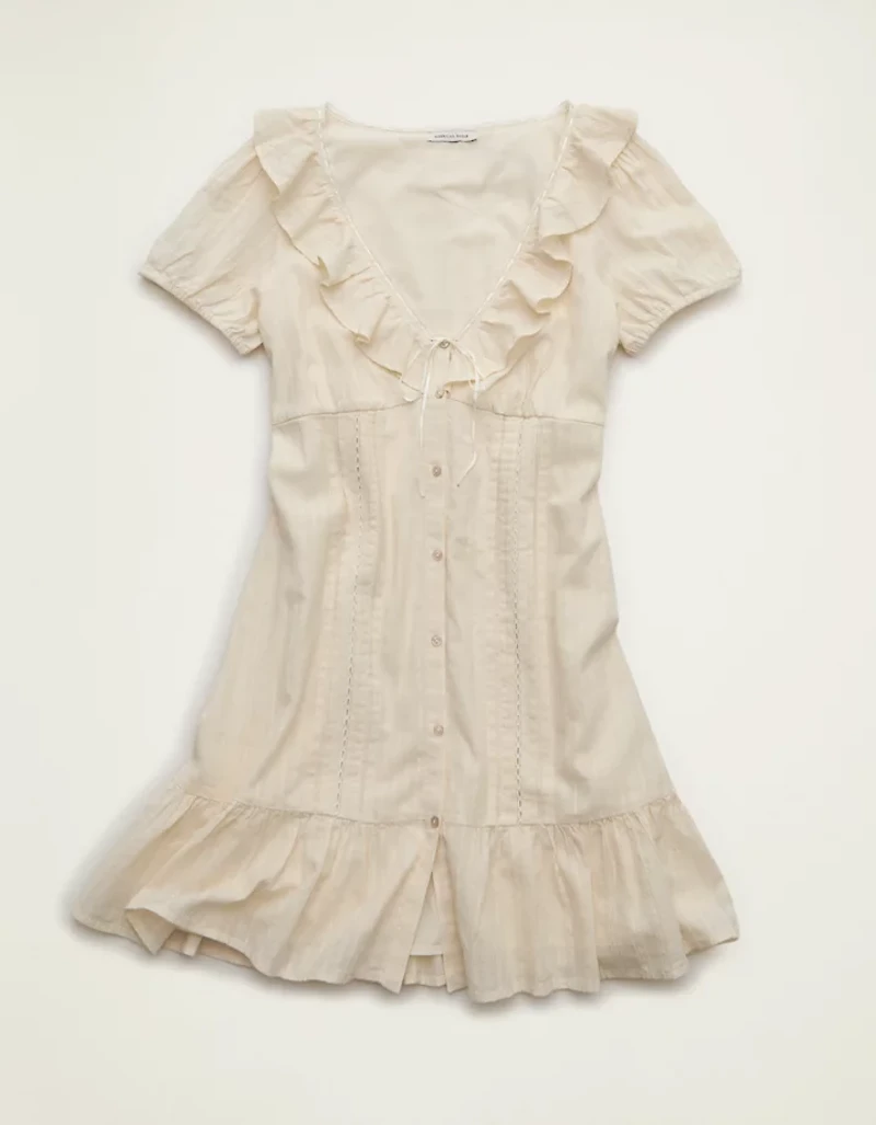 AE V-Neck Ruffle Collar Mini Dress