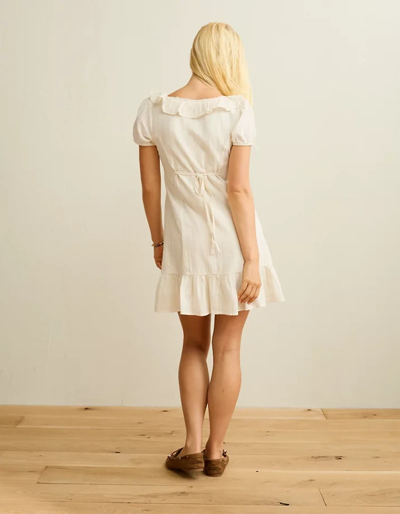 AE V-Neck Ruffle Collar Mini Dress
