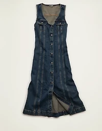 AE Denim Button-Up Midi Dress
