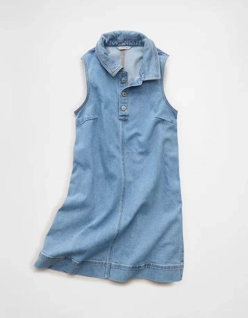 AE Denim Polo Midi Dress